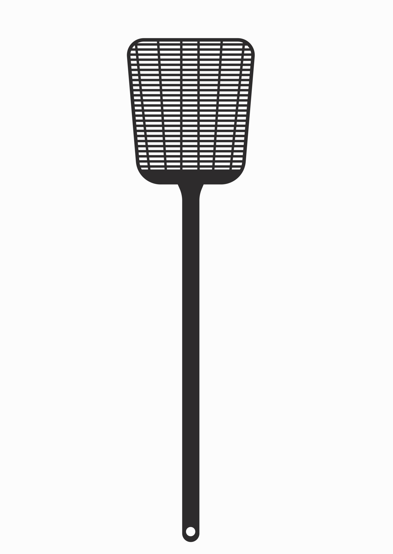 Fly swatter. Black silhouette. Tool for destruction of insects at home ...