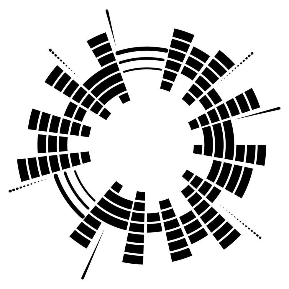 Geometric circular equalizer. Eq audio soundwaves. vector