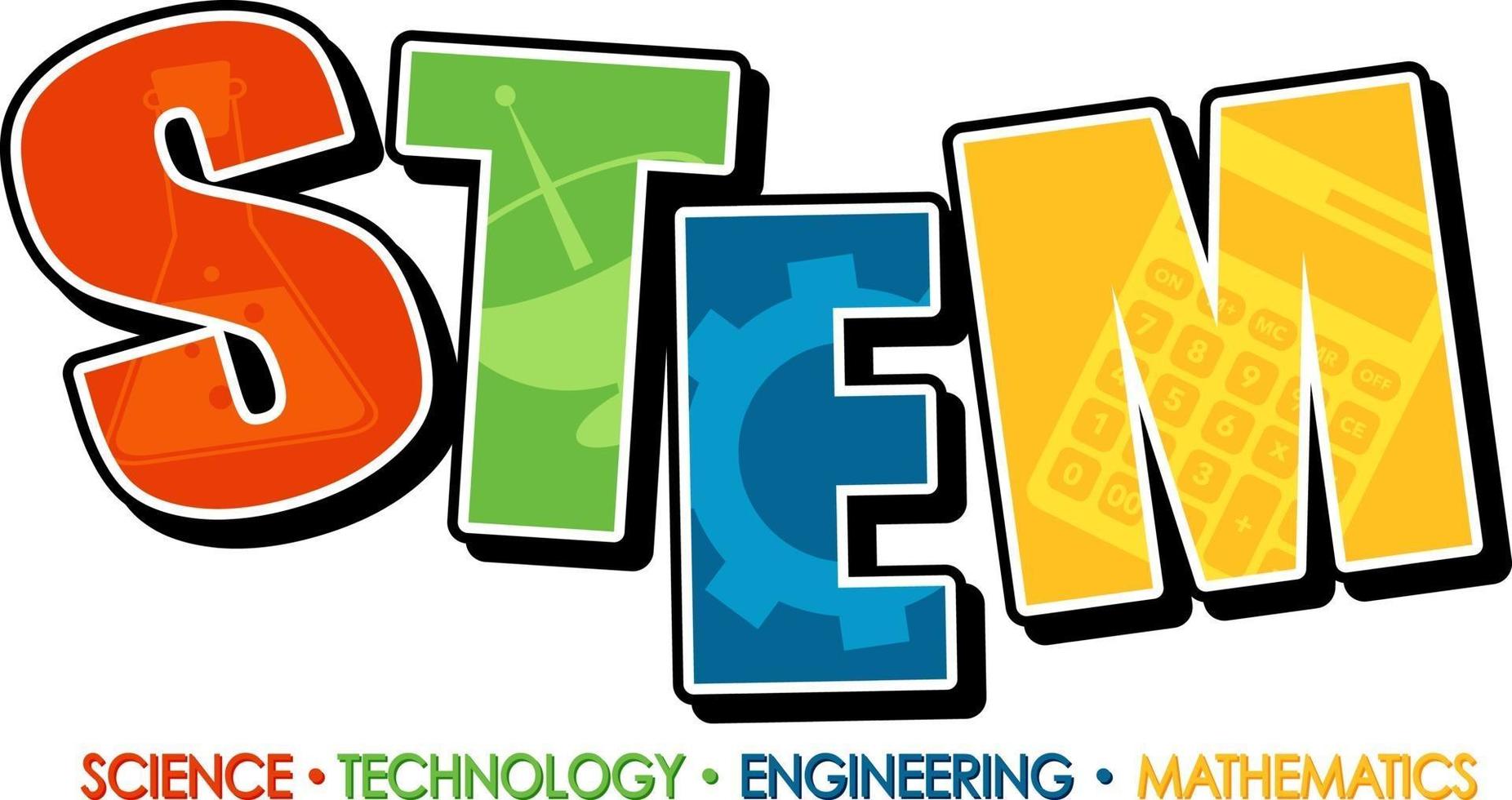 STEM education logo banner on white background vector