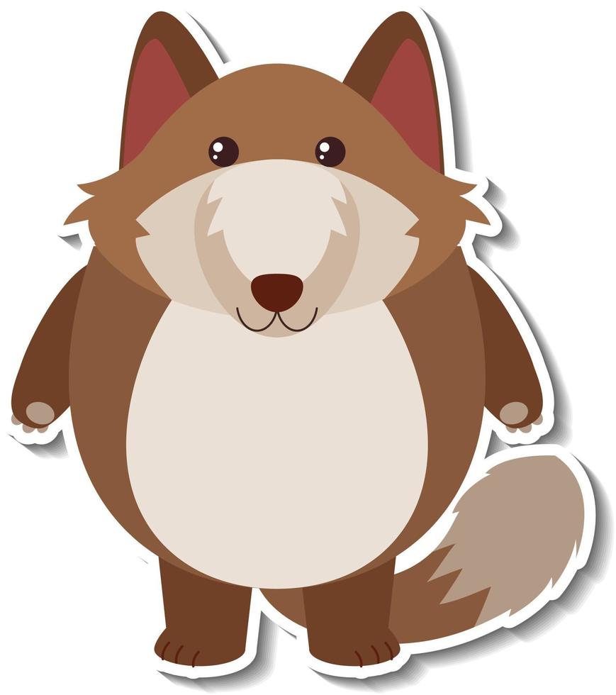 A cute chubby fox cartoon animal sticker vector