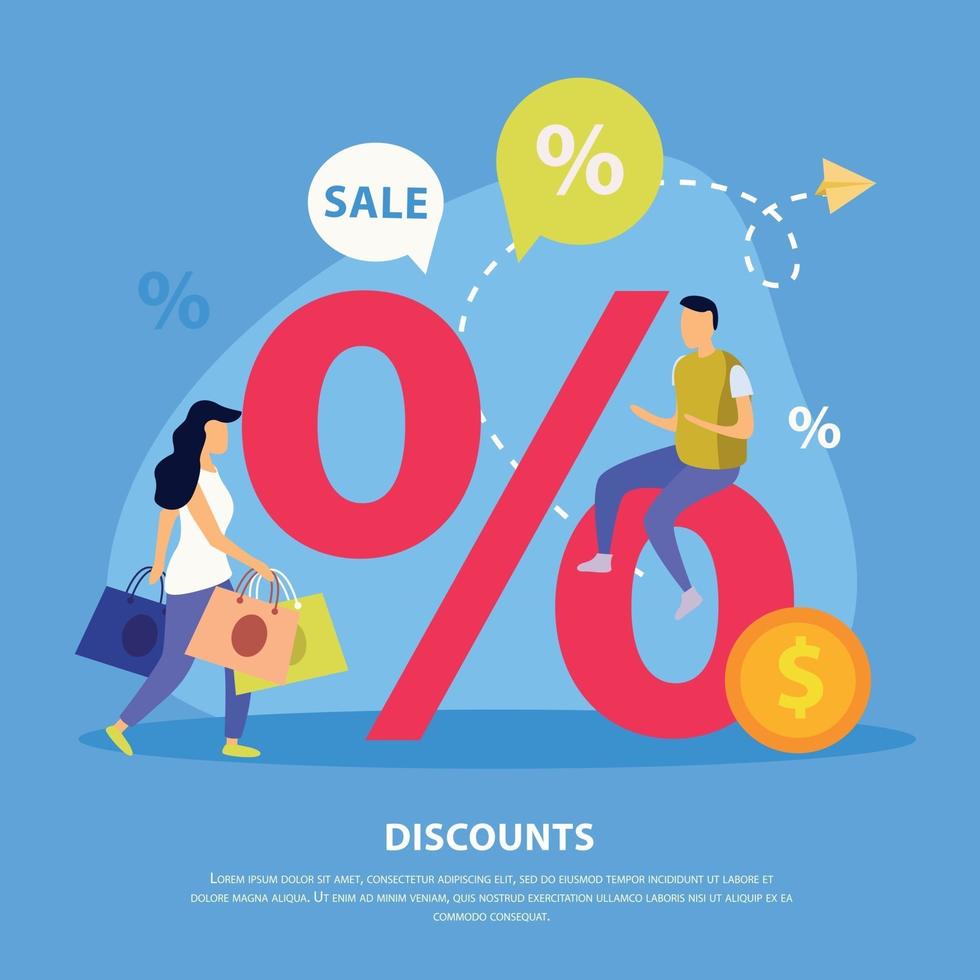 Great Sale Flat Background Vector Illustration