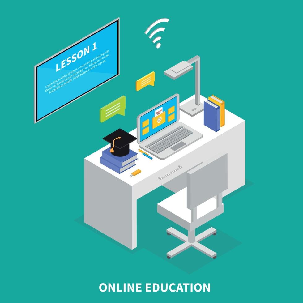 Ilustración de vector de concepto de educación en línea