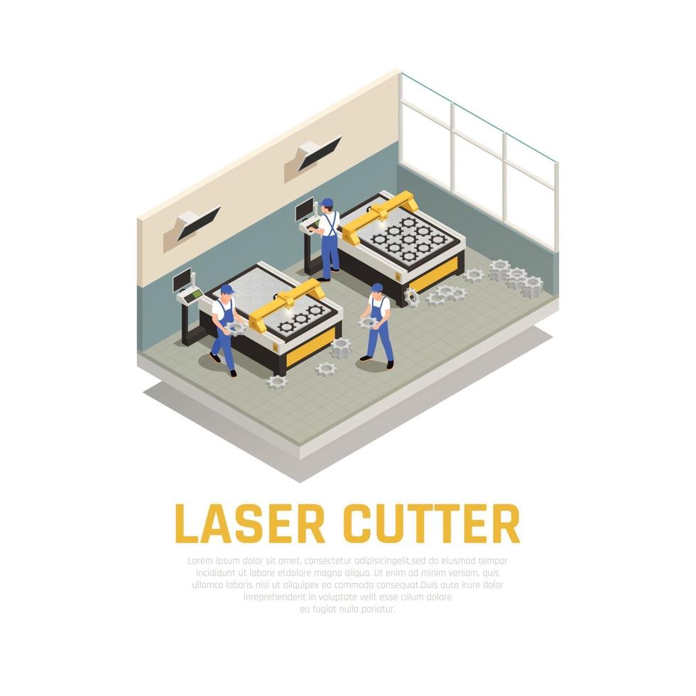 Ilustración de vector de composición de maquinaria industrial