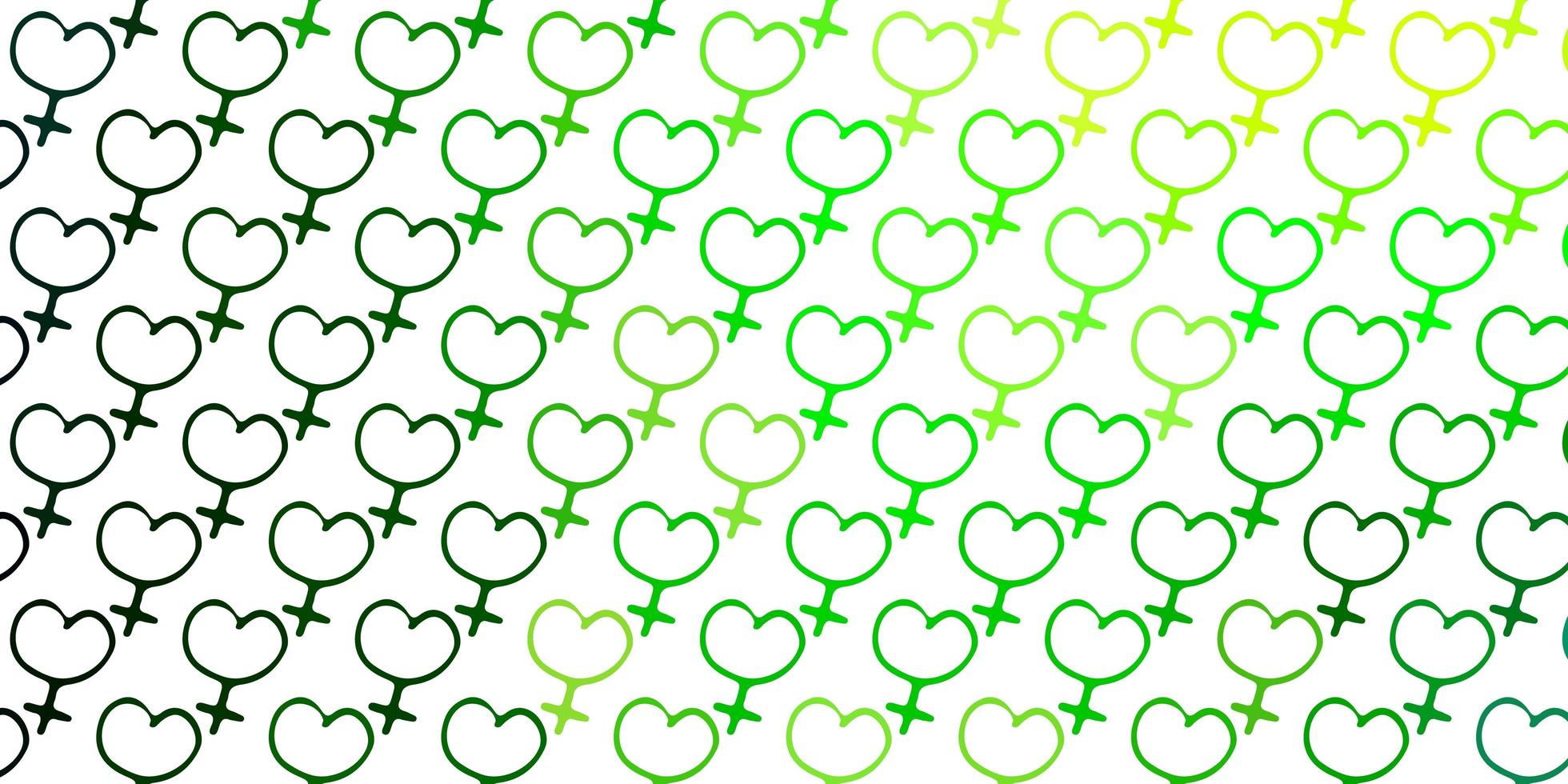 Light Green, Yellow vector pattern with feminism elements.