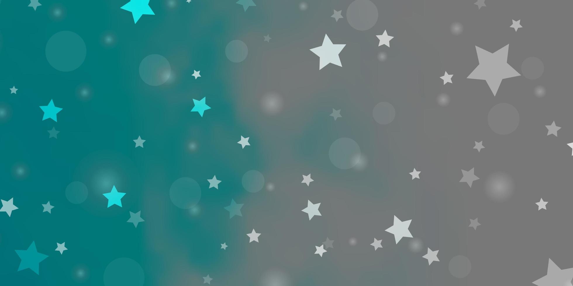 Fondo de vector azul claro con círculos, estrellas.