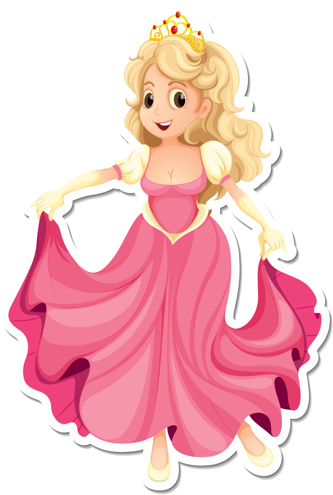 Beautiful princess cartoon character sticker 2940521 Vector Art at Vecteezy