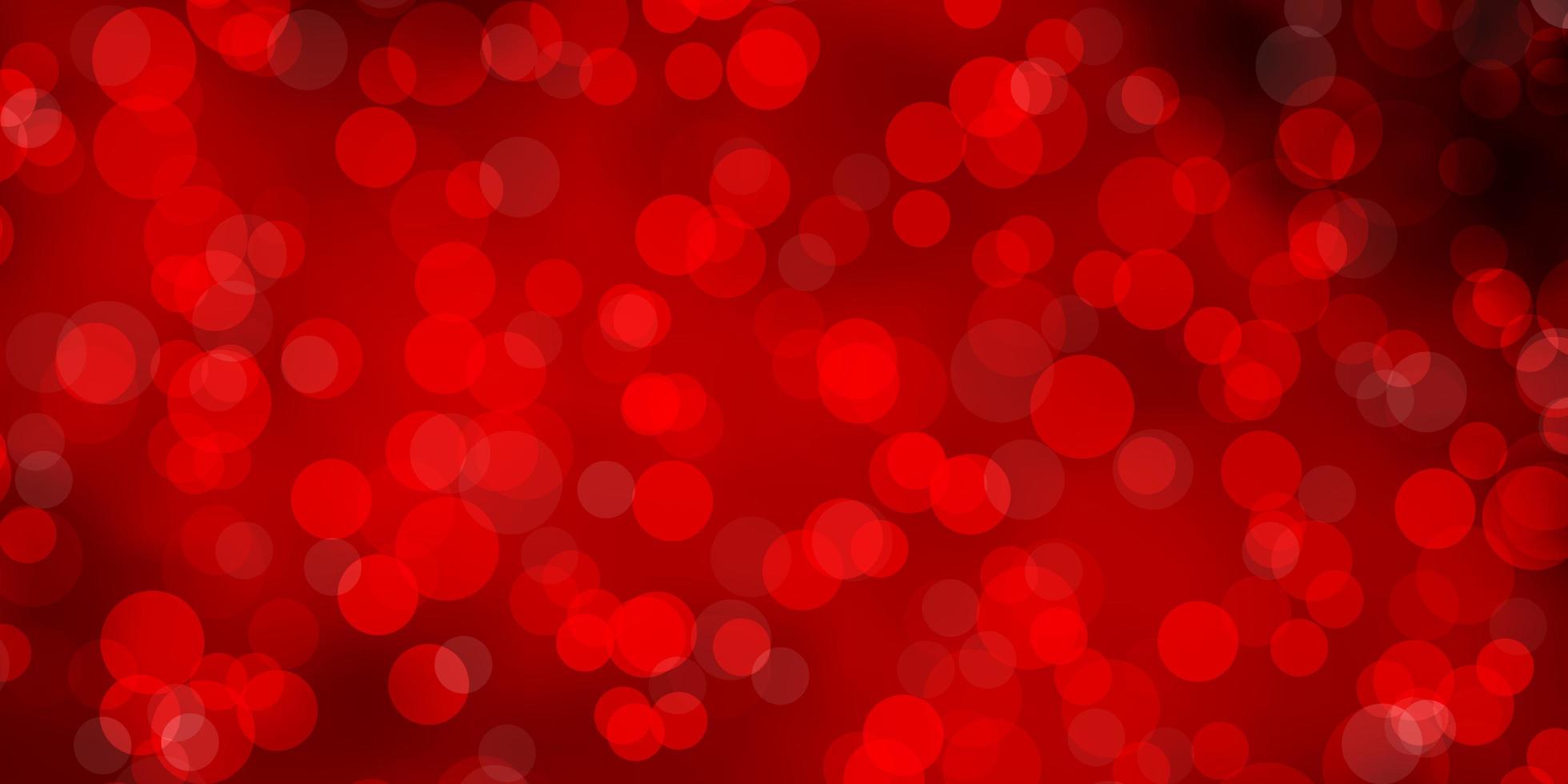 Light Red vector background with circles.