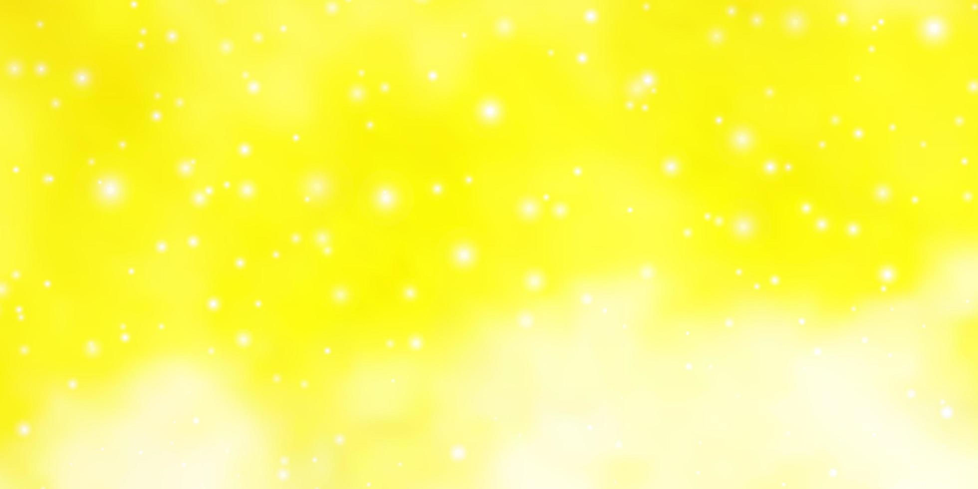 plantilla de vector amarillo claro con estrellas de neón.