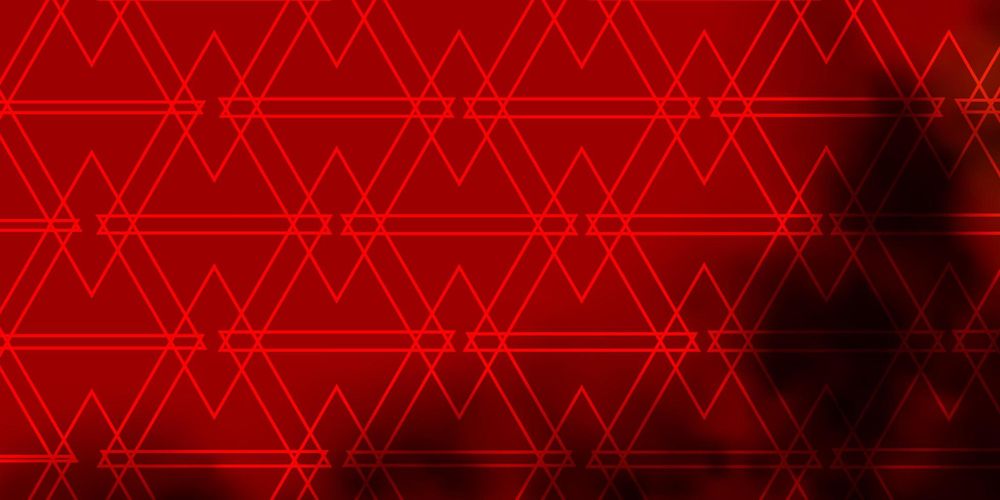 Dark Red, Yellow vector pattern with lines, triangles.