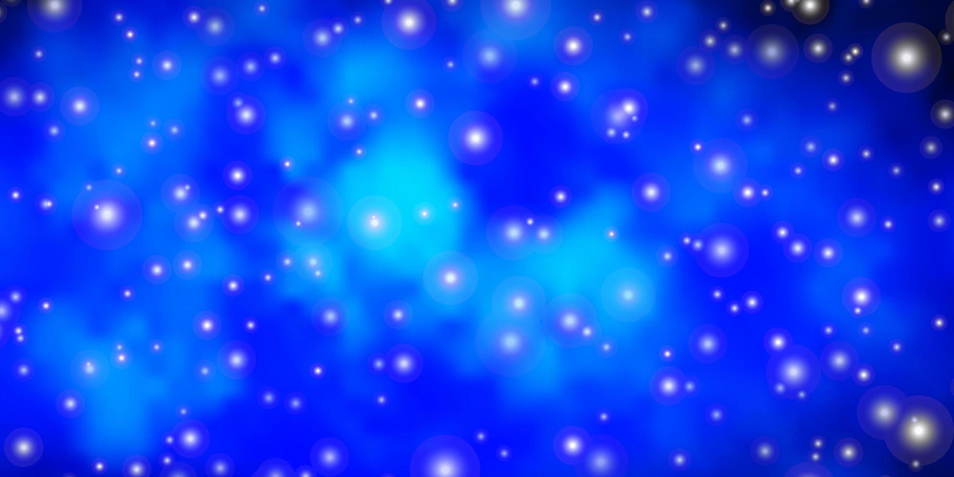 Dark BLUE vector pattern with abstract stars.