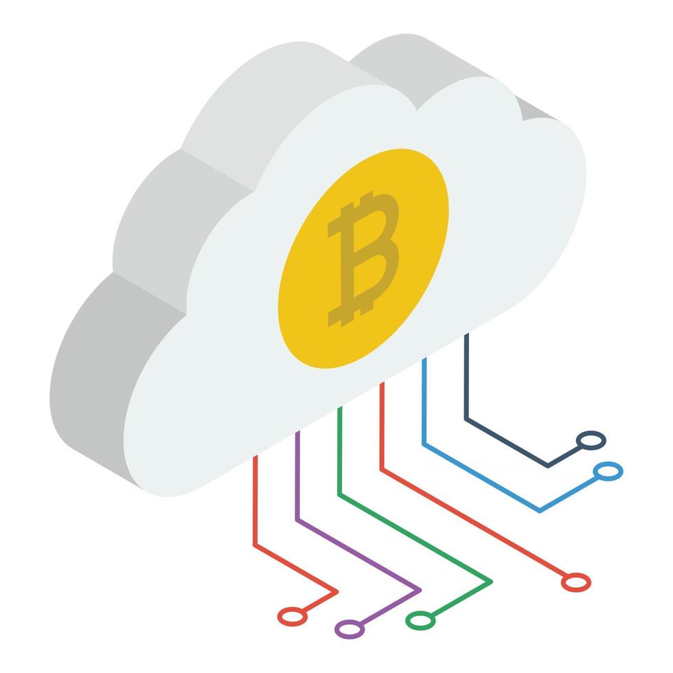 tecnología de nube bitcoin vector