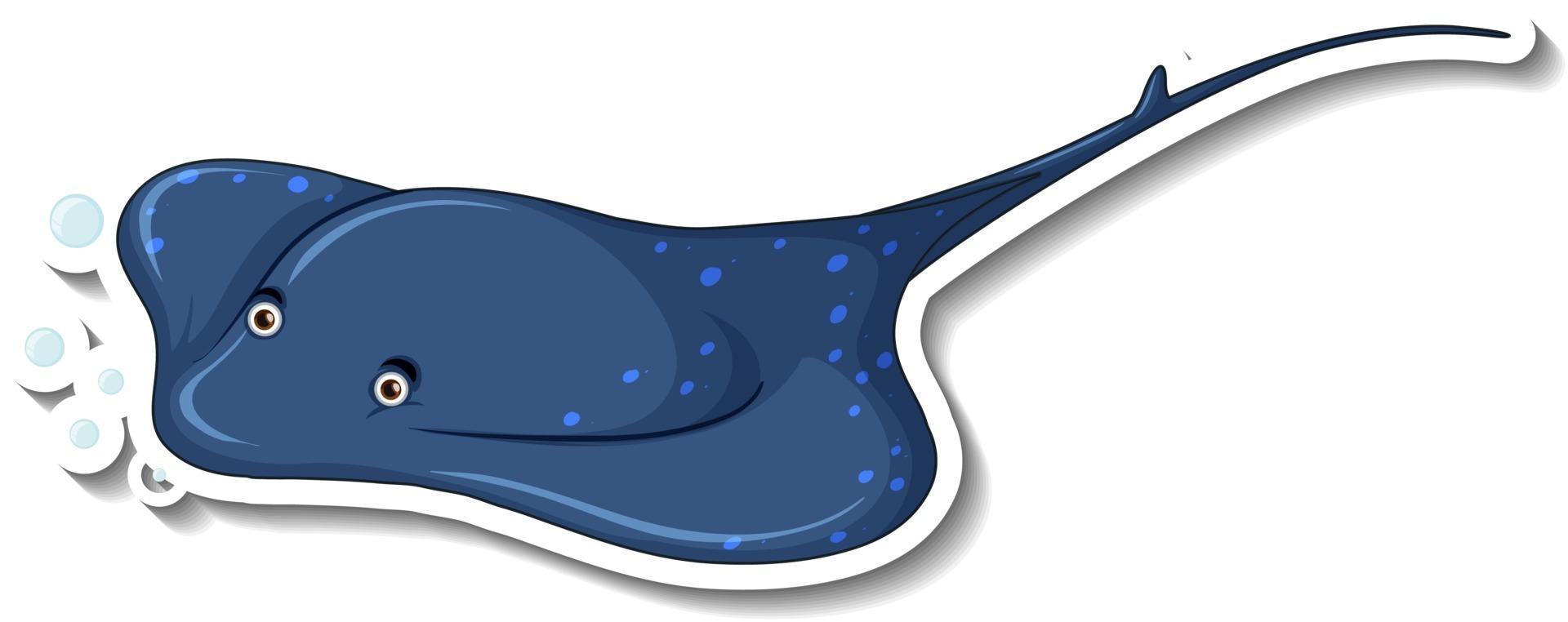 Plantilla de pegatina con personaje de dibujos animados de mantarraya  aislado 2940977 Vector en Vecteezy