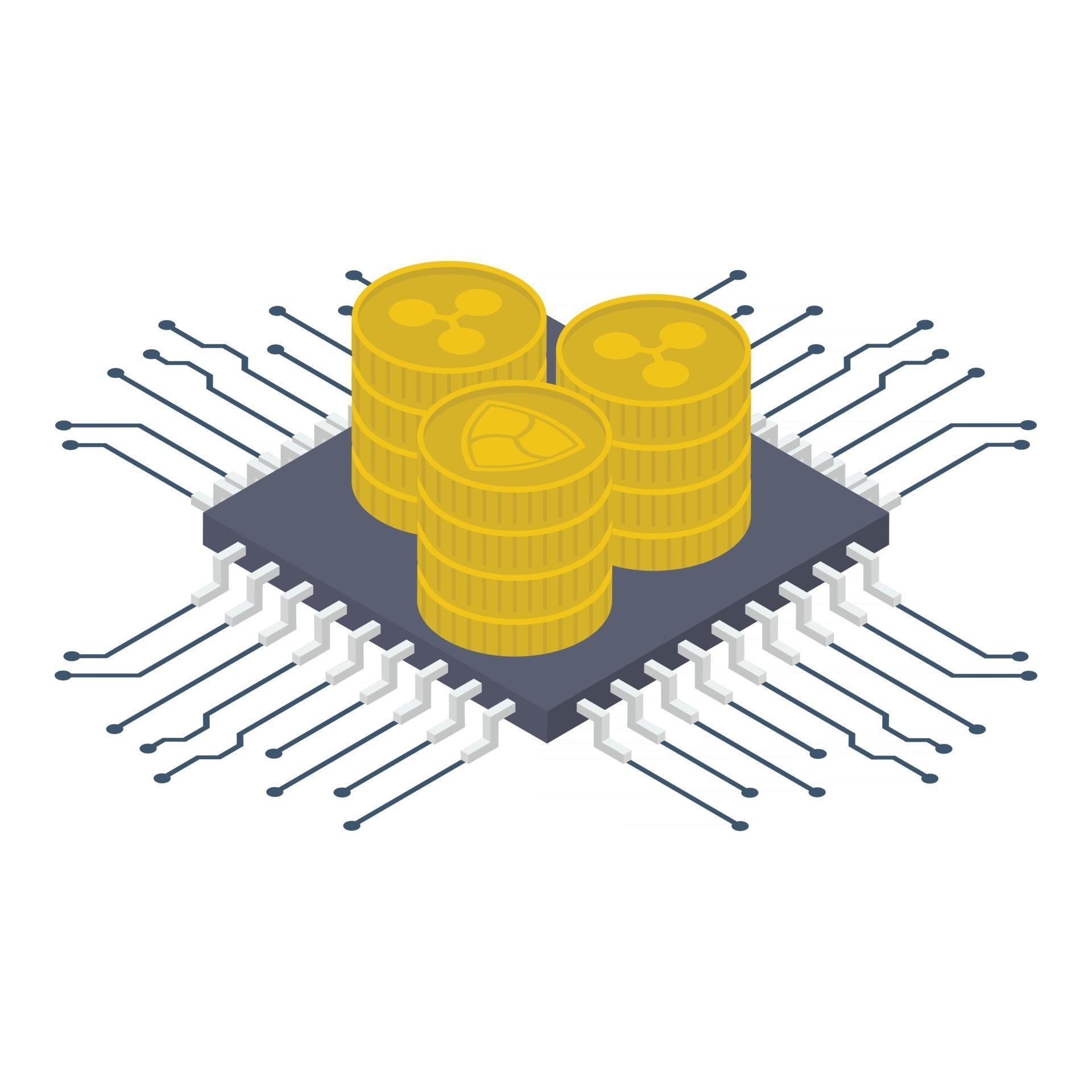 Digital Currency Coins 2941006 Vector Art at Vecteezy