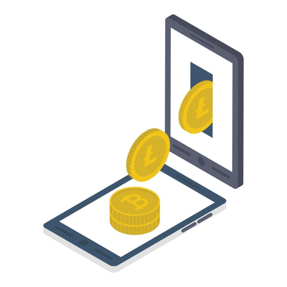 Online Bitcoin Blockchain vector