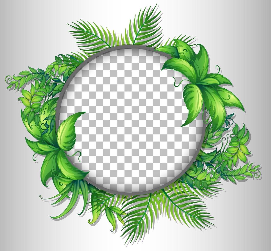 Round frame with tropical leaves template vector