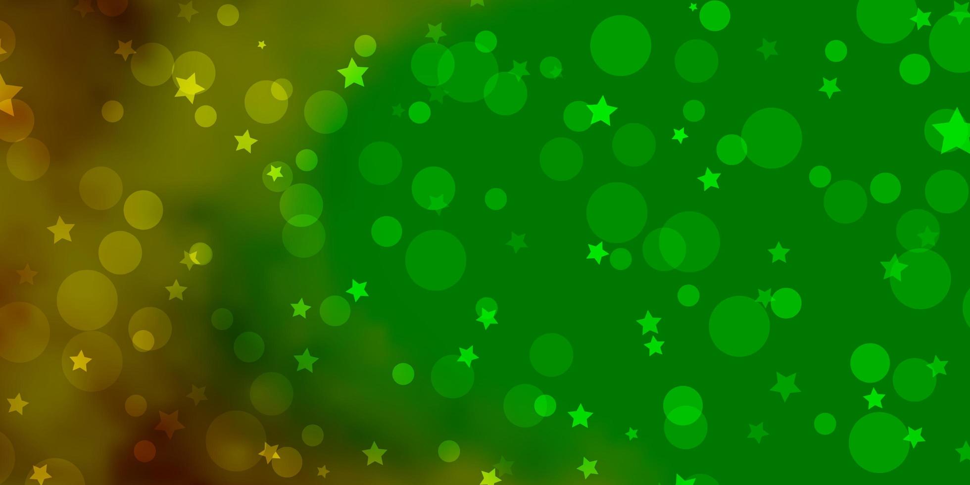 Dark Multicolor vector background with circles, stars.