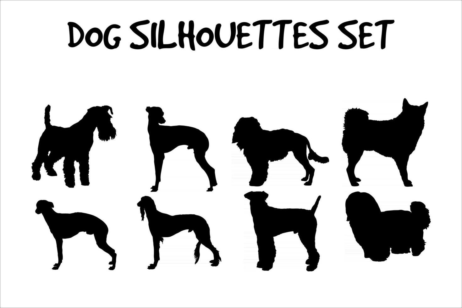Dog Silhouettes Animal Set vector