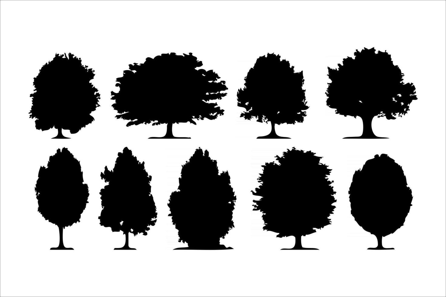 Isolated forest trees on white background vector