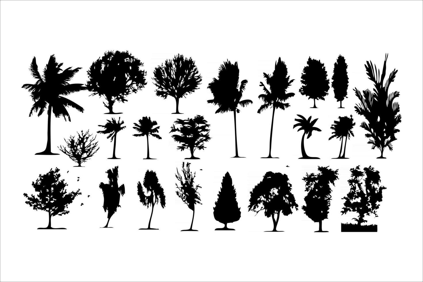 collection of tree silhouettes vector