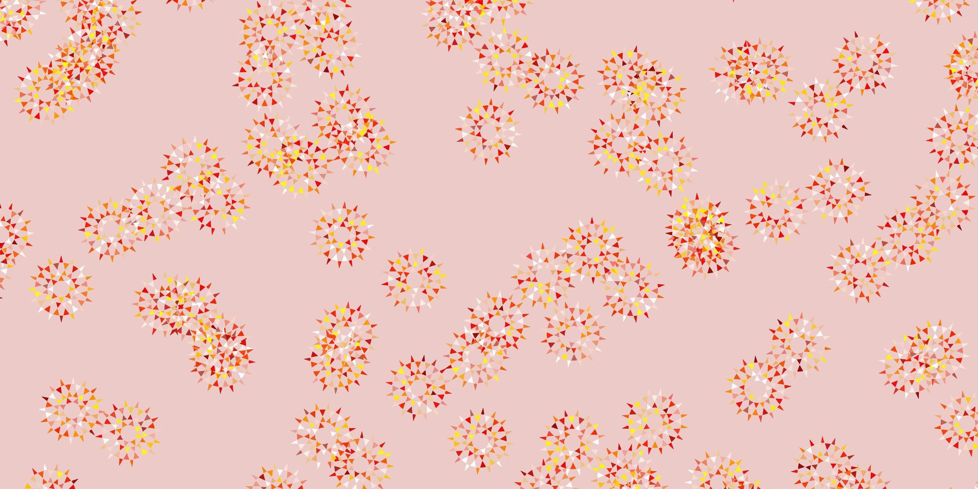 Light orange vector doodle texture with flowers.