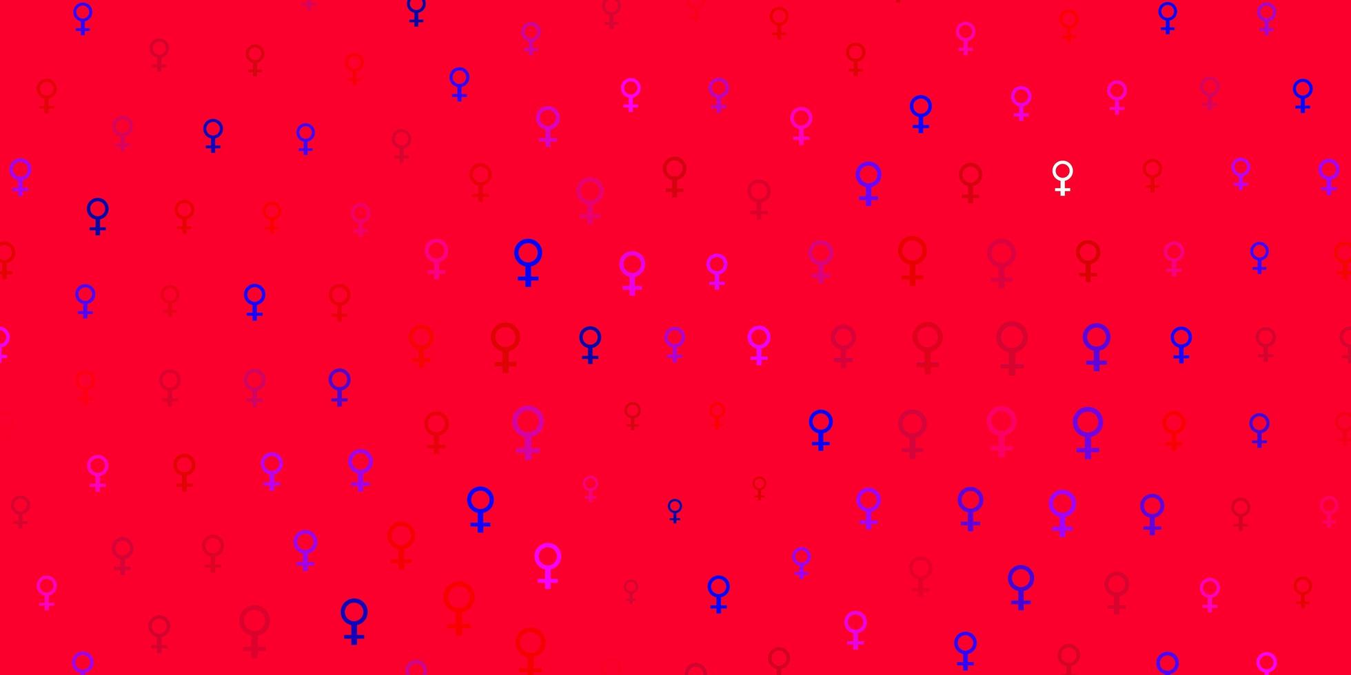 Light Pink, Red vector texture with women rights symbols.