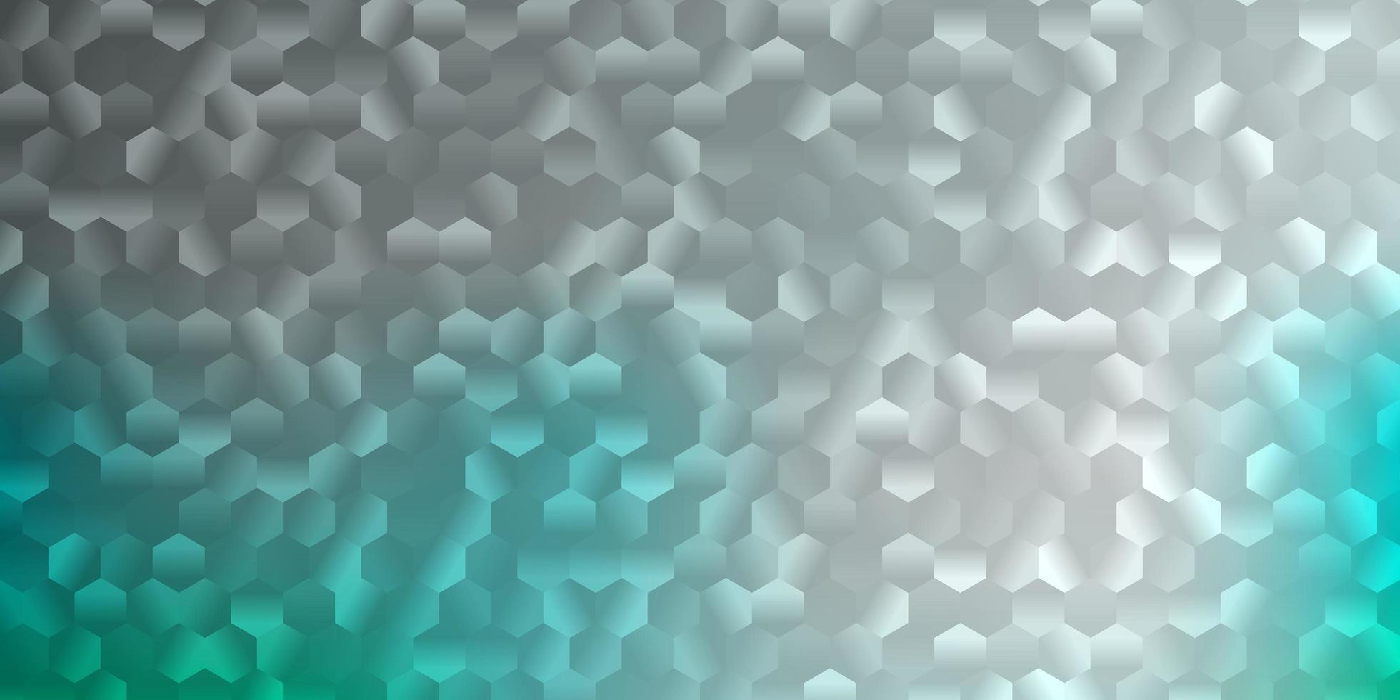 Light blue, green vector layout with shapes of hexagons.