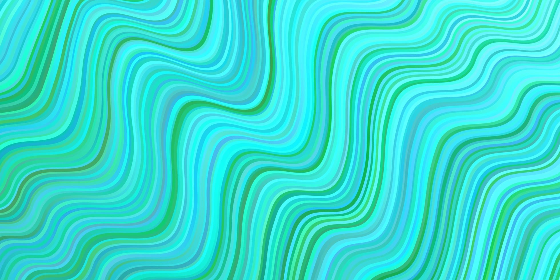Fondo de vector azul claro, verde con líneas torcidas.