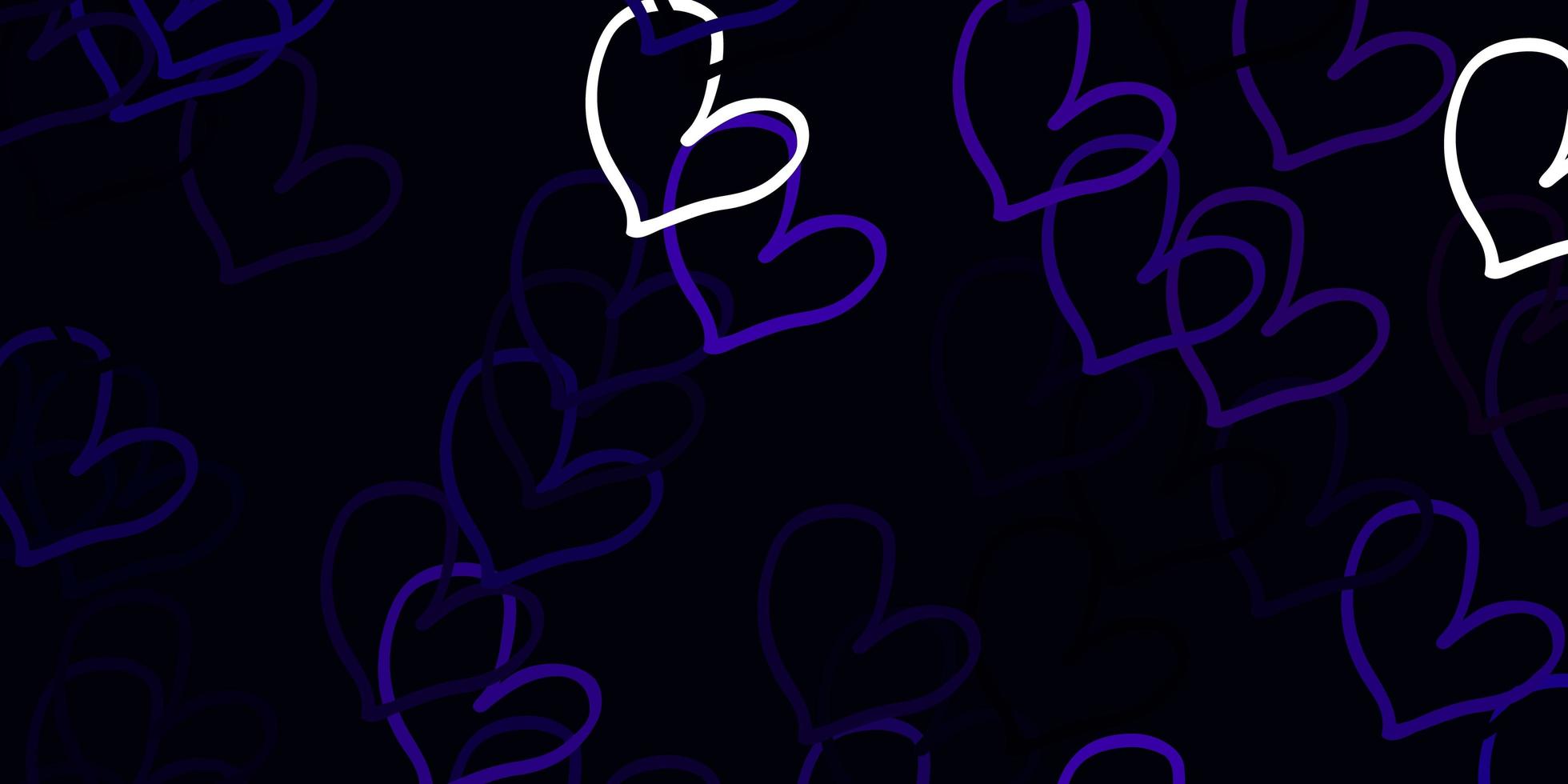 Light Purple, Pink vector template with doodle hearts.