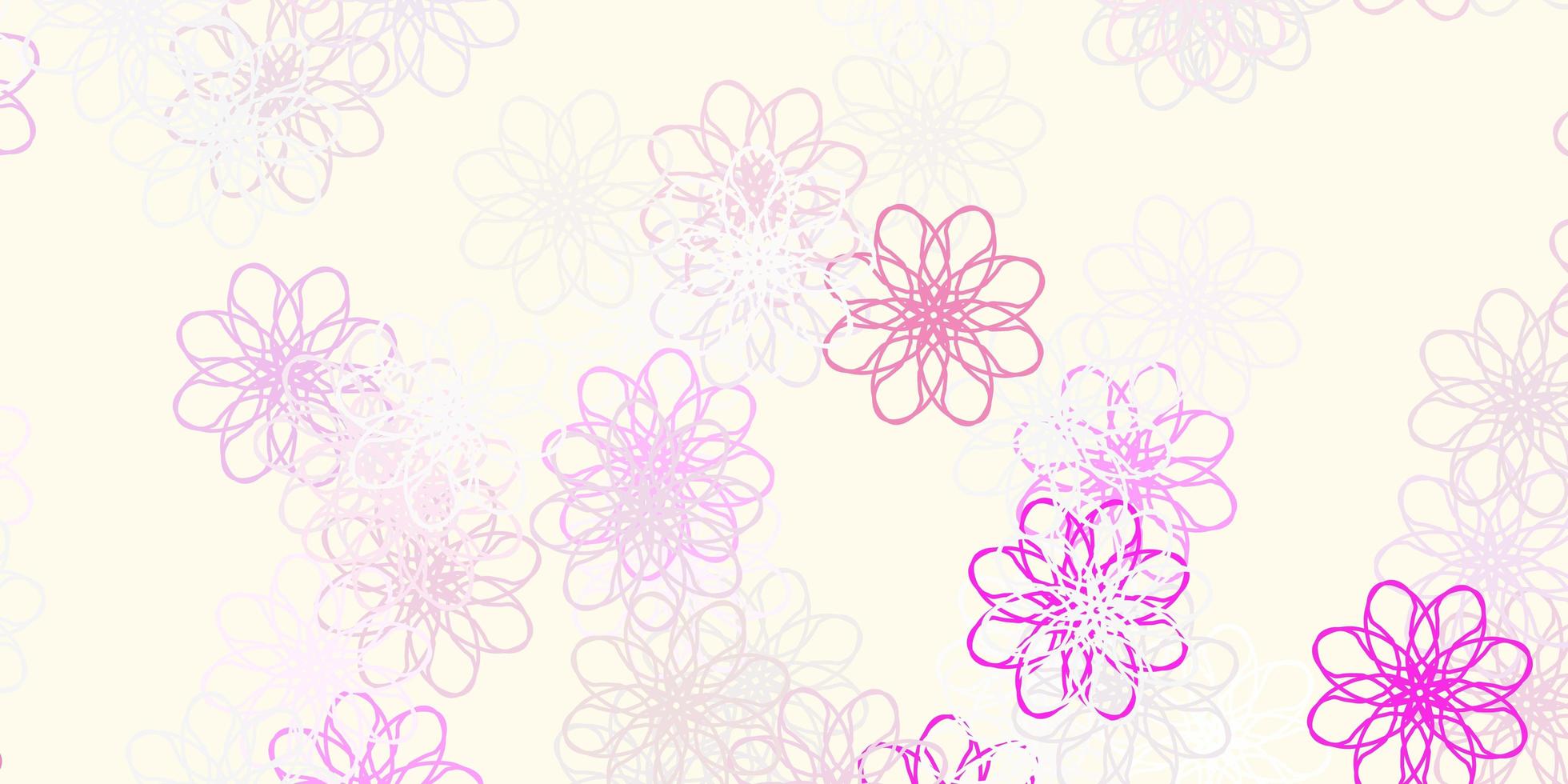 diseño natural de vector rosa claro, amarillo con flores.