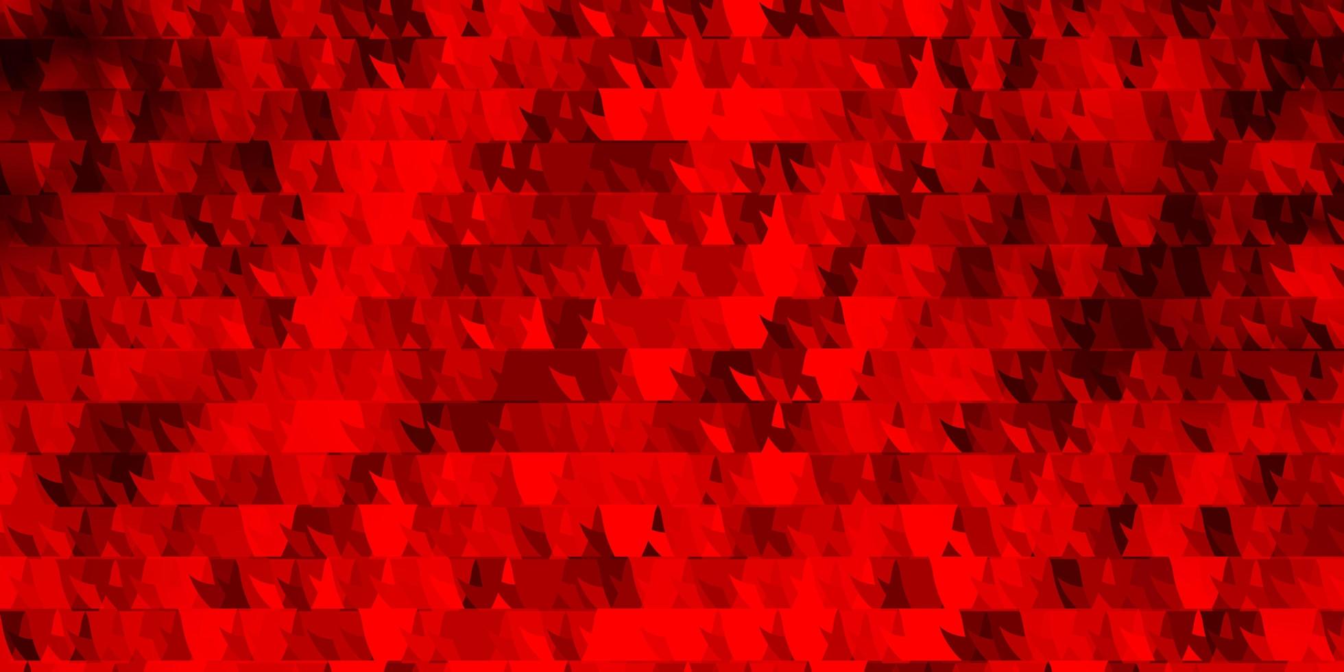 Fondo de vector rojo claro con líneas, triángulos.