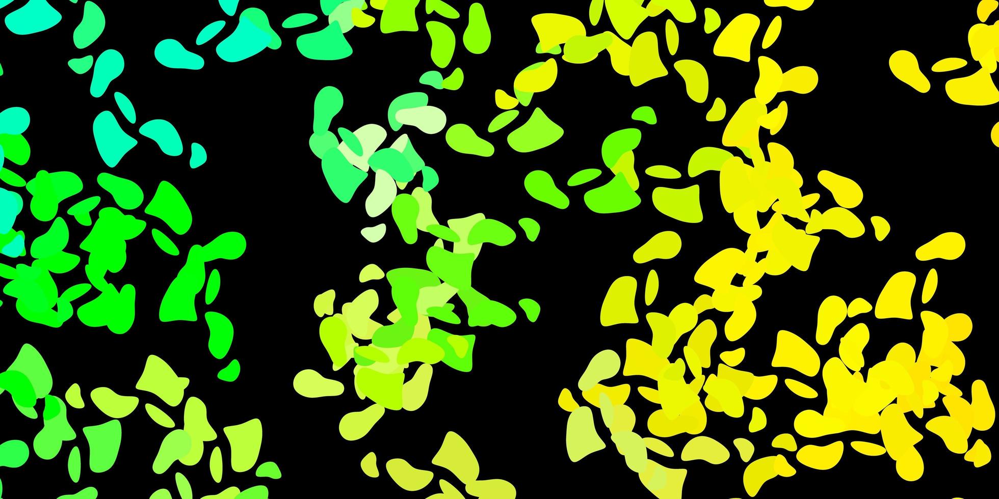 Dark green, yellow vector backdrop with chaotic shapes.