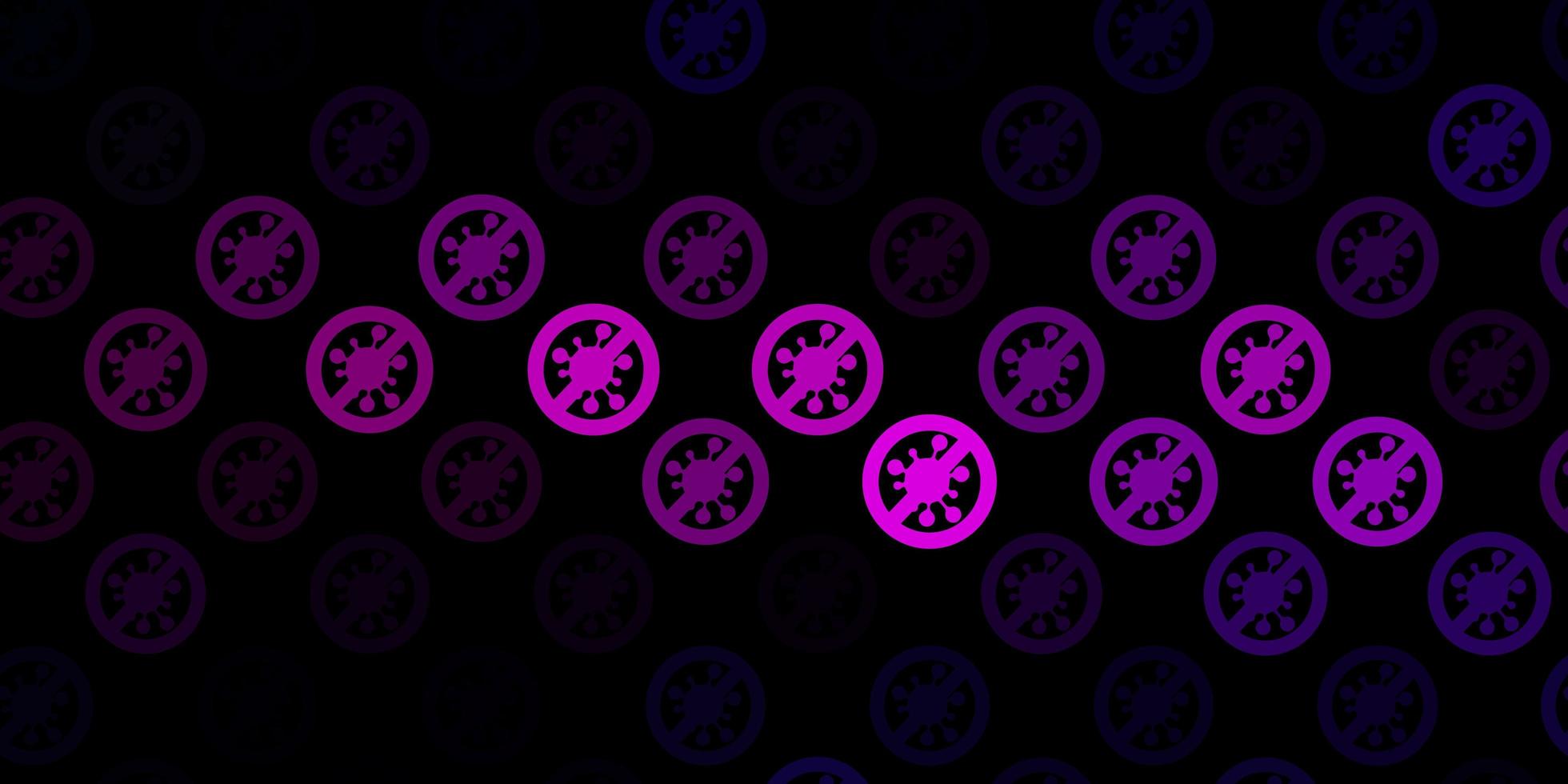 Dark Pink, Blue vector pattern with coronavirus elements.