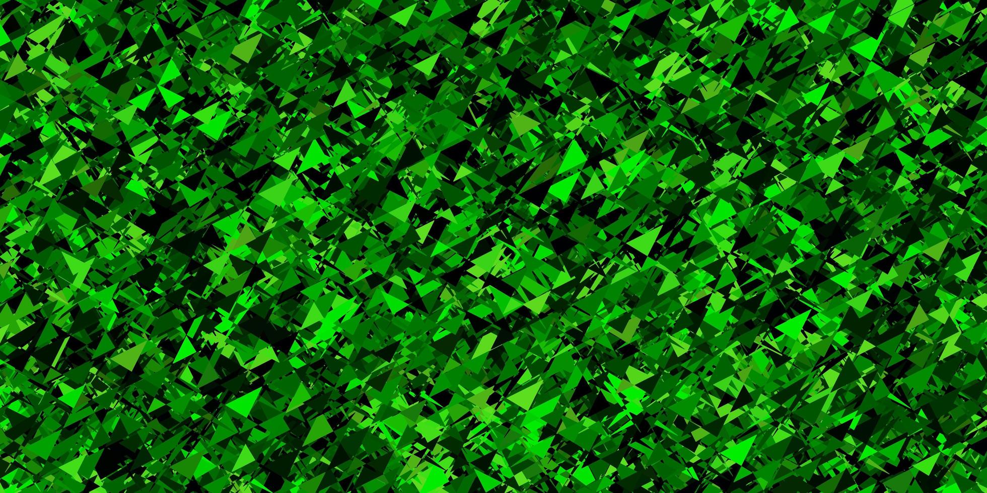 textura de vector verde oscuro con triángulos al azar.