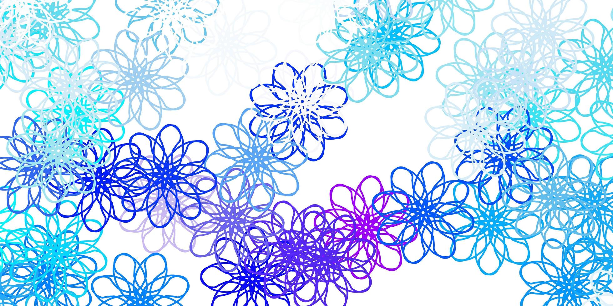 Light Pink, Blue vector doodle background with flowers.
