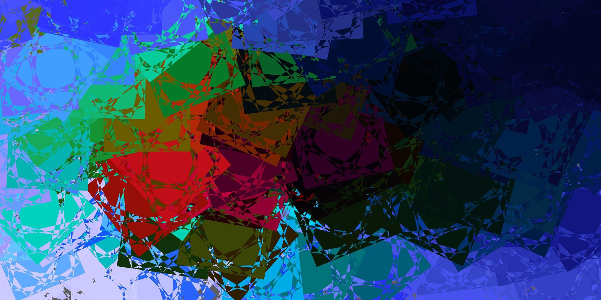 Fondo de vector multicolor oscuro con formas poligonales.