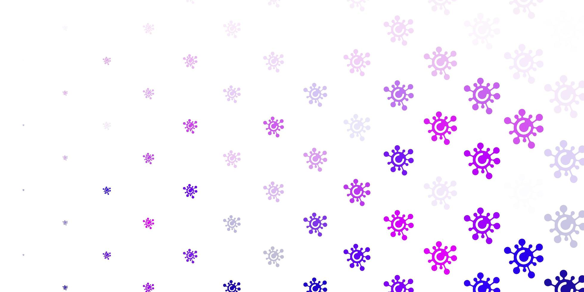 Light Purple, Pink vector background with covid-19 symbols.