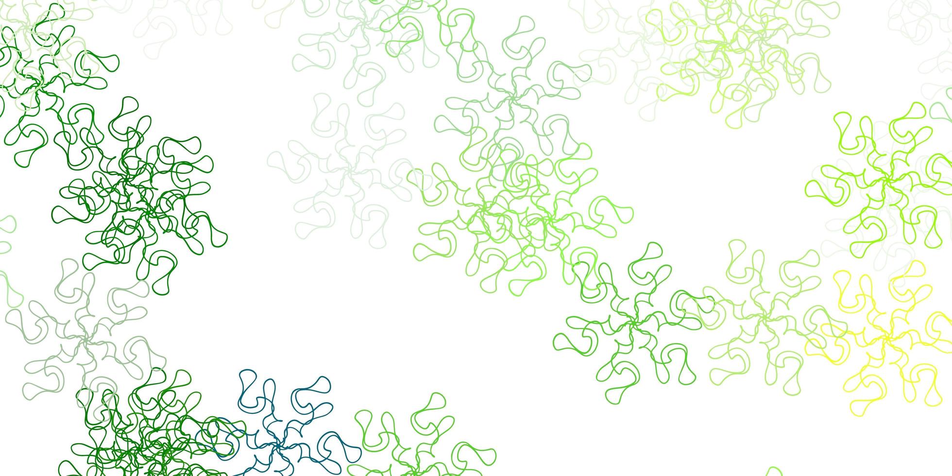 Light green, yellow vector doodle background with flowers.