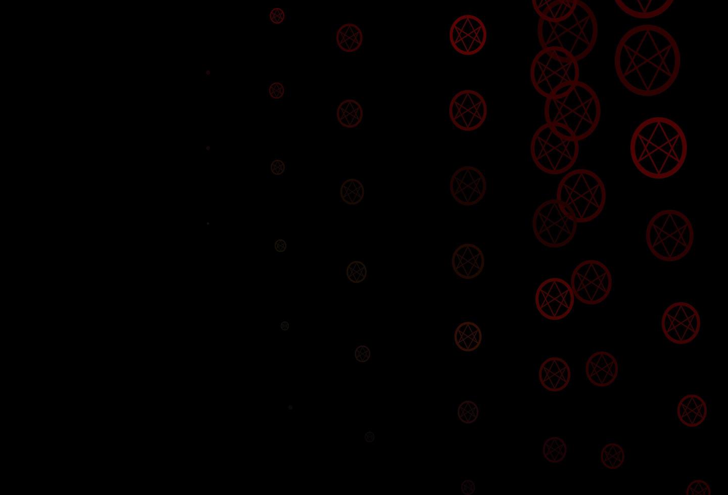 Dark Green, Red vector background with occult symbols.
