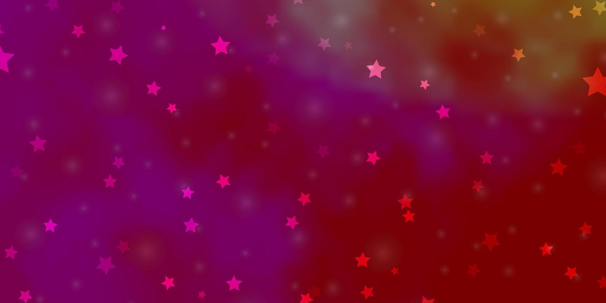 Light Pink, Yellow vector template with neon stars.