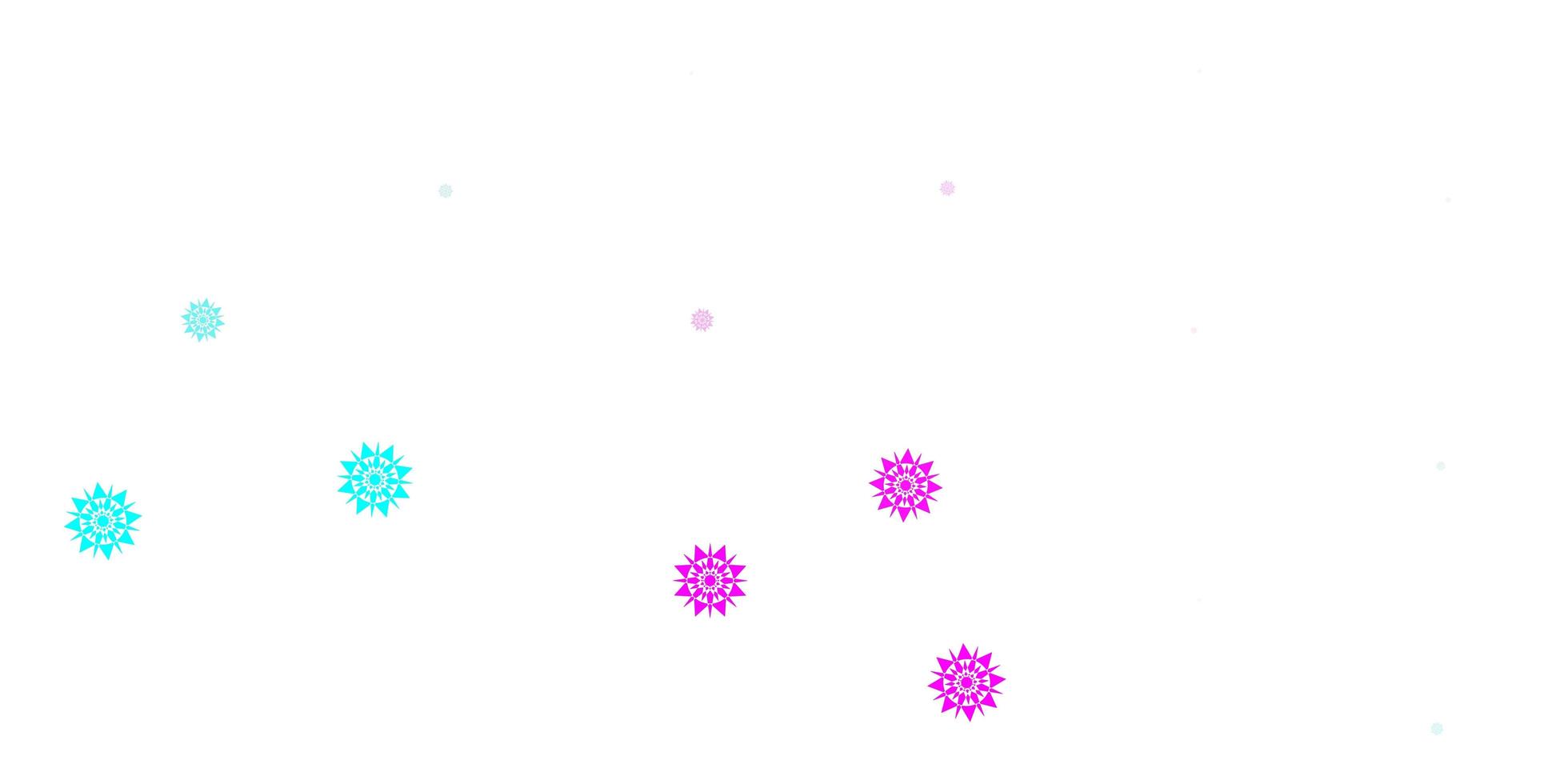 Light pink, blue vector texture with bright snowflakes.