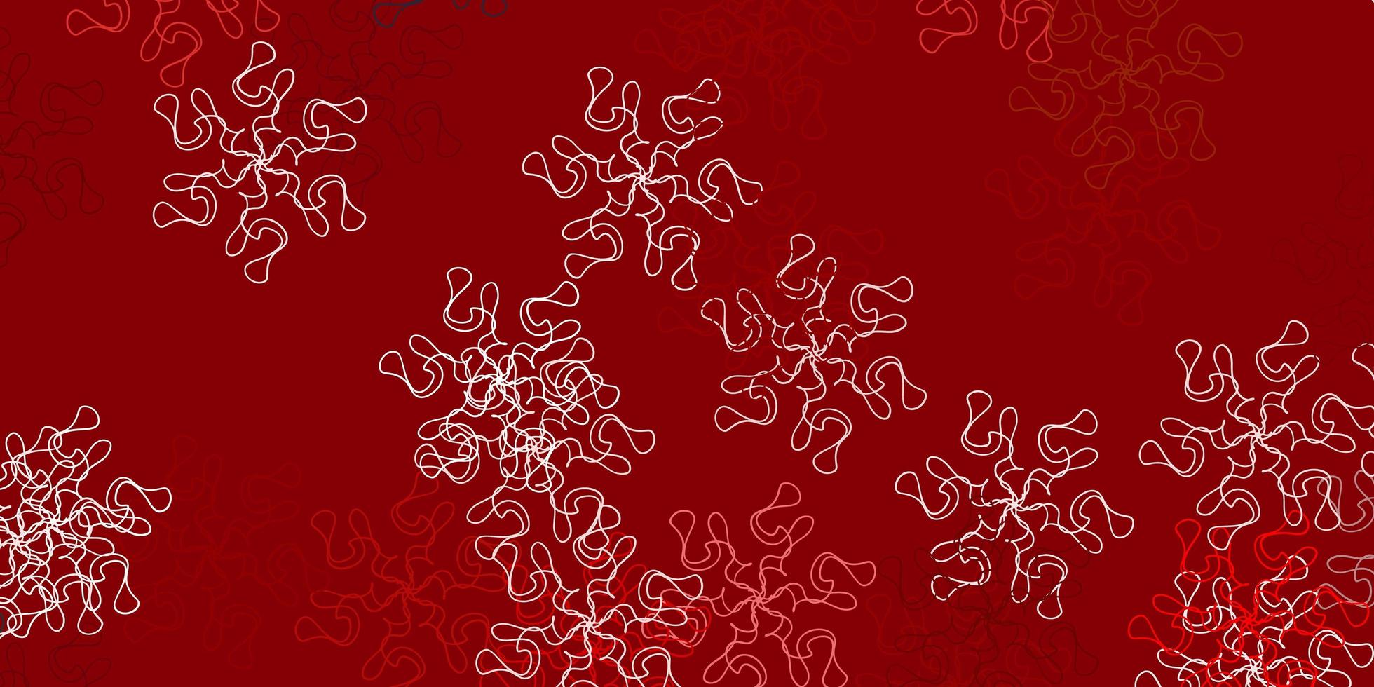 Light red vector doodle texture with flowers.