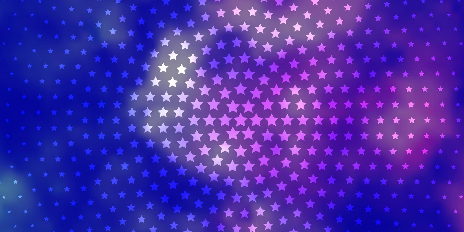 textura de vector de color rosa claro, azul con hermosas estrellas.