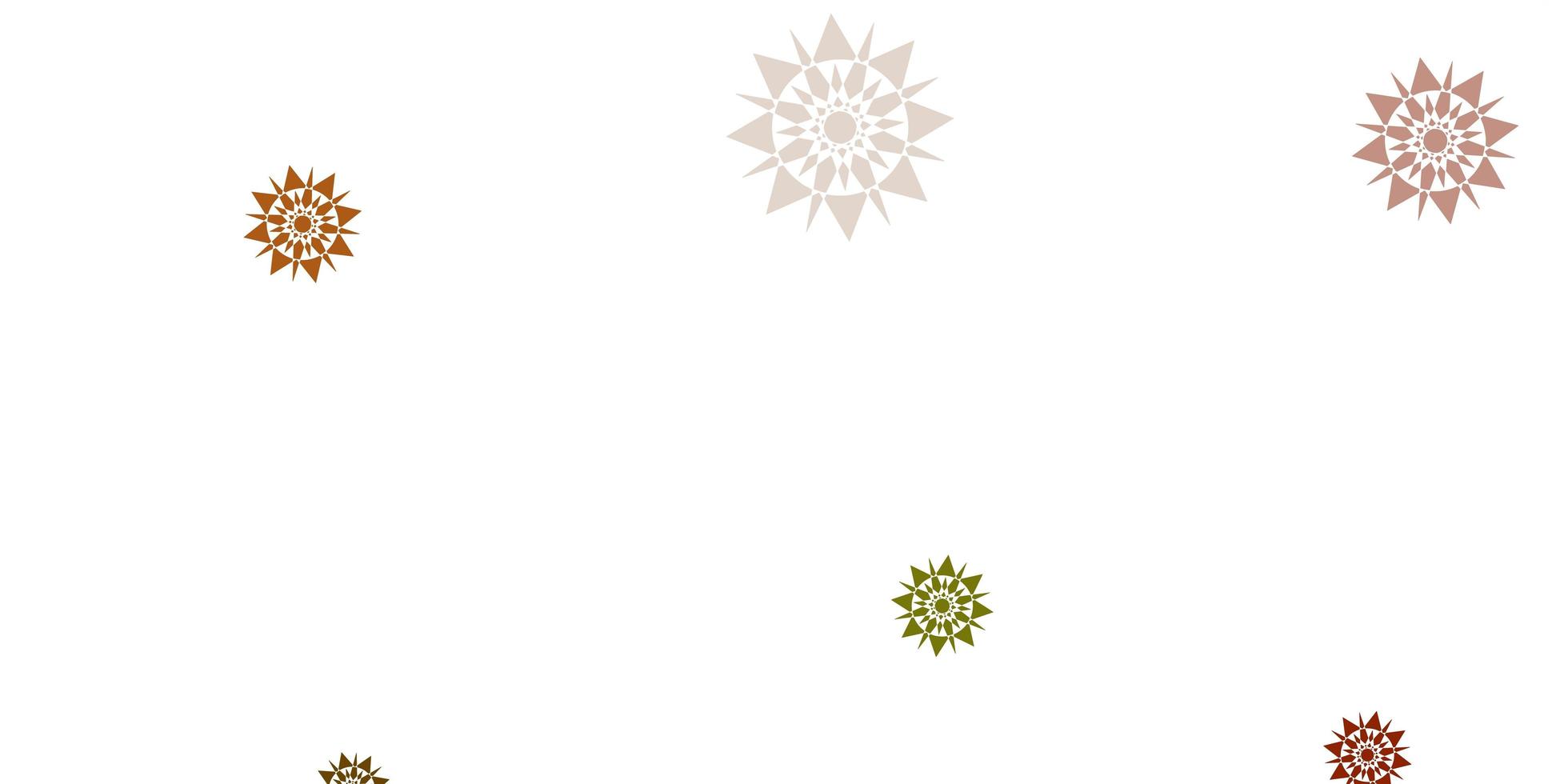 Light green, yellow vector texture with bright snowflakes.