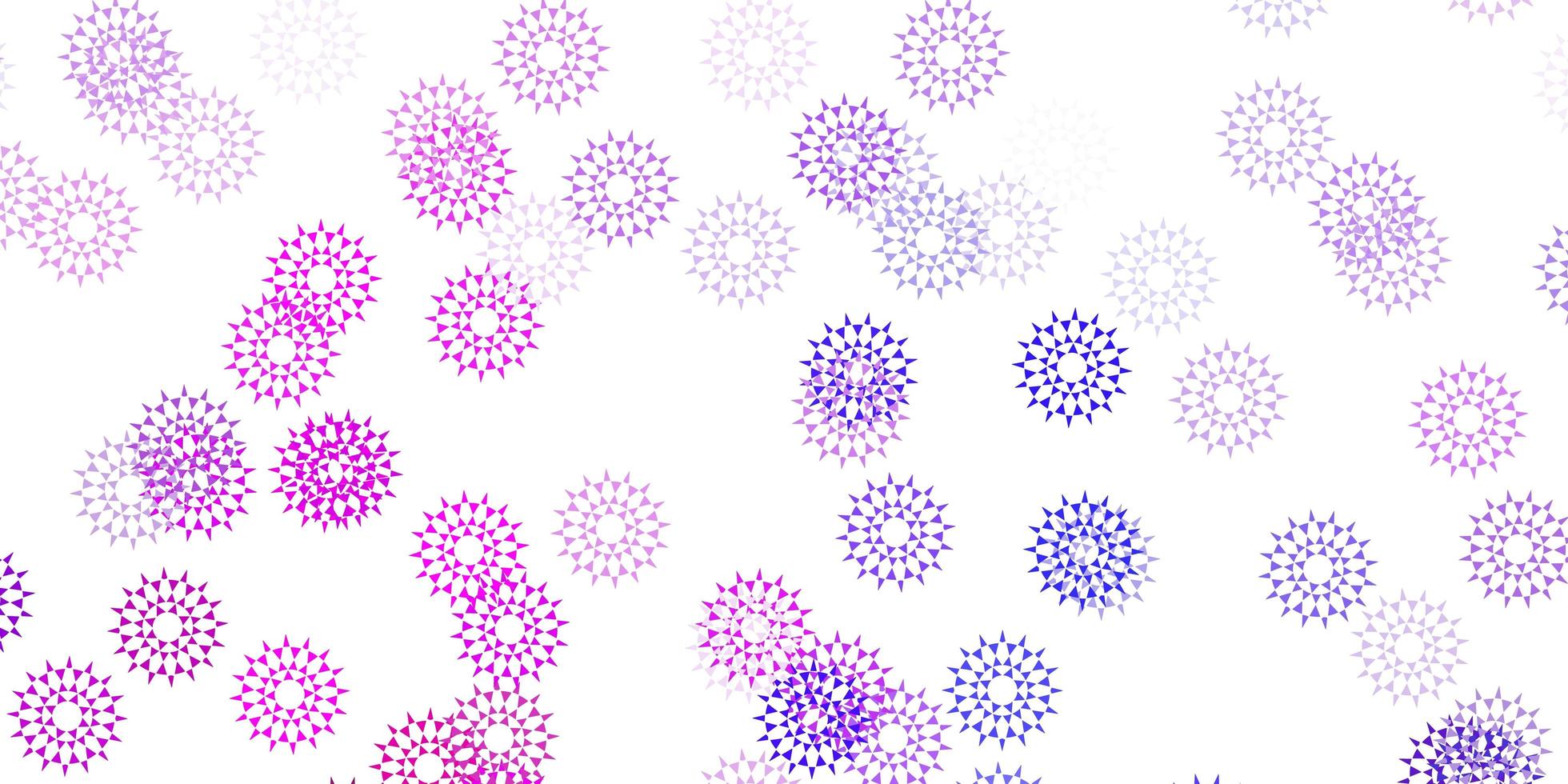 Light purple, pink vector doodle template with flowers.