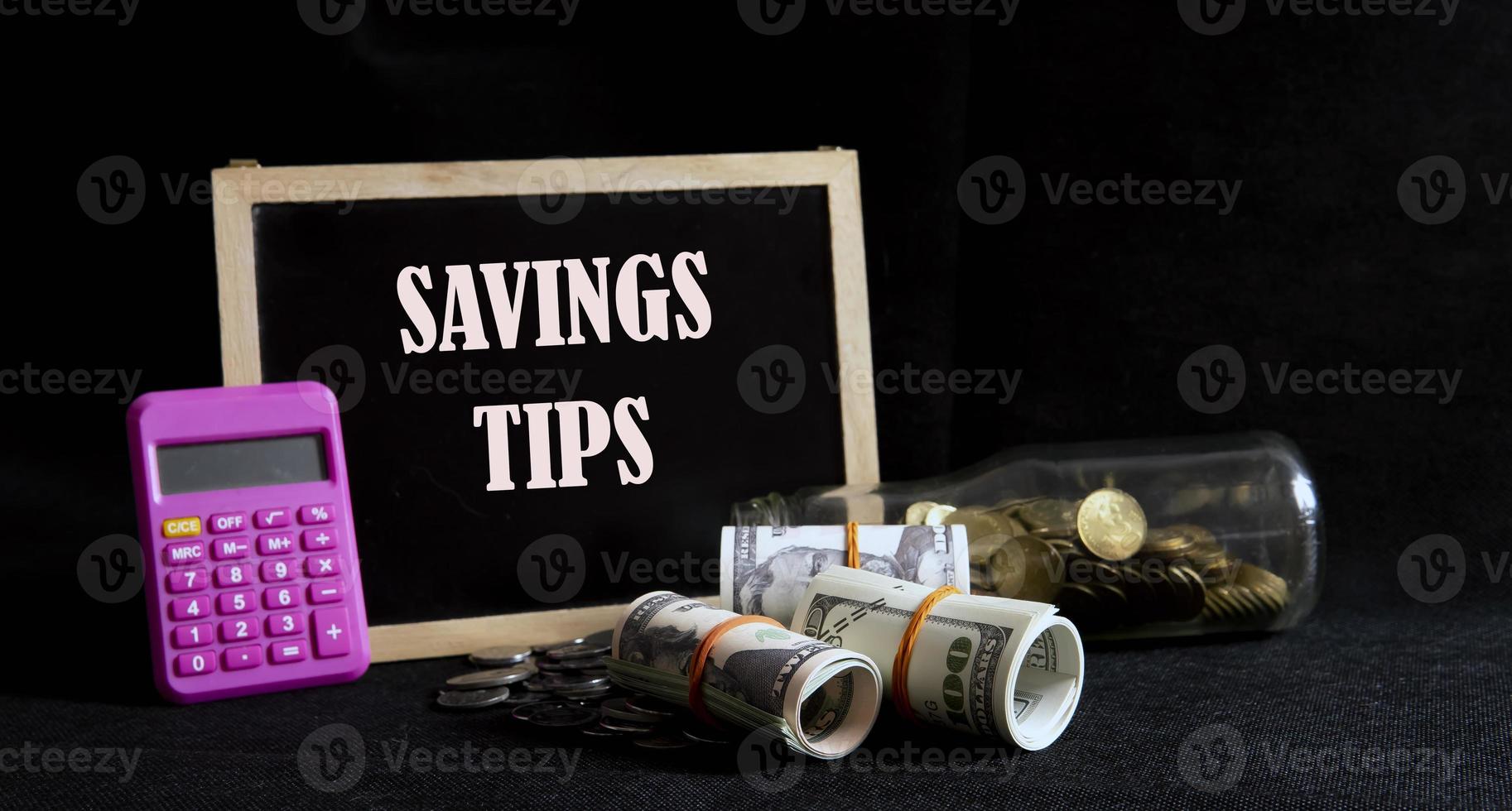 Money saving tips concept photo