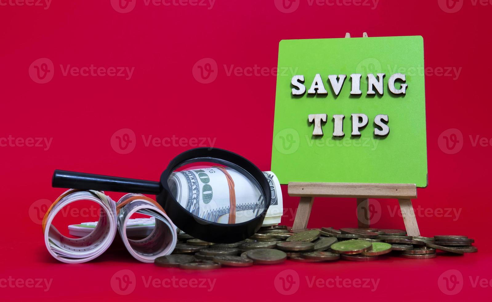 Money saving tips concept photo