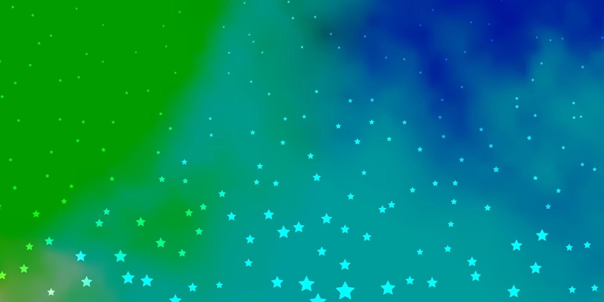 Dark Blue, Green vector pattern with abstract stars.