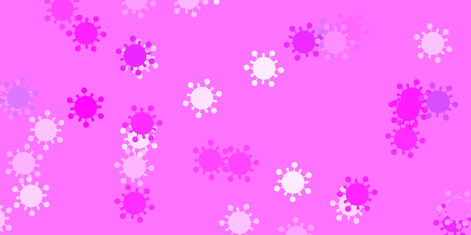 Light purple vector backdrop with virus symbols.