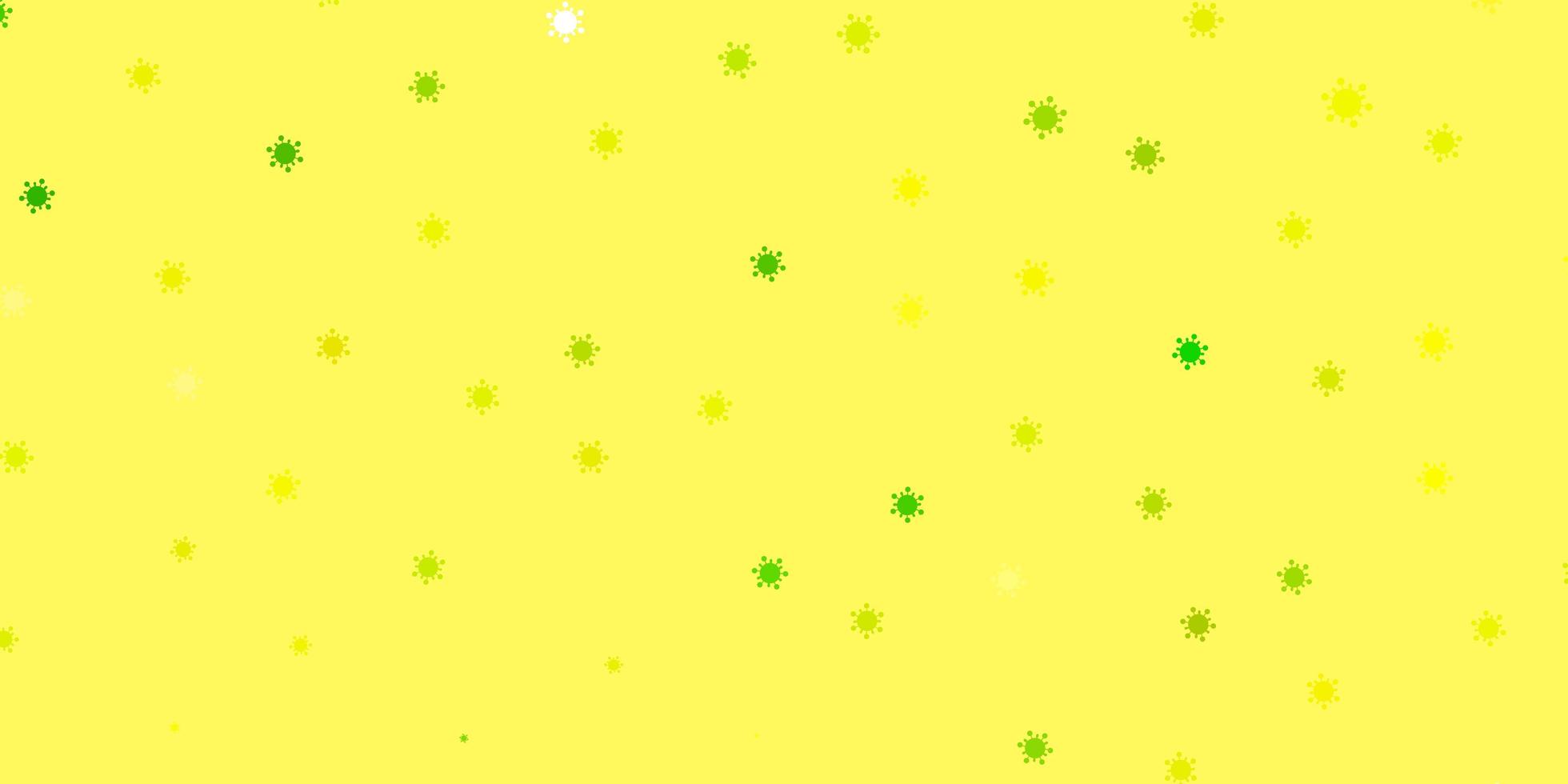 Light green, yellow vector texture with disease symbols.