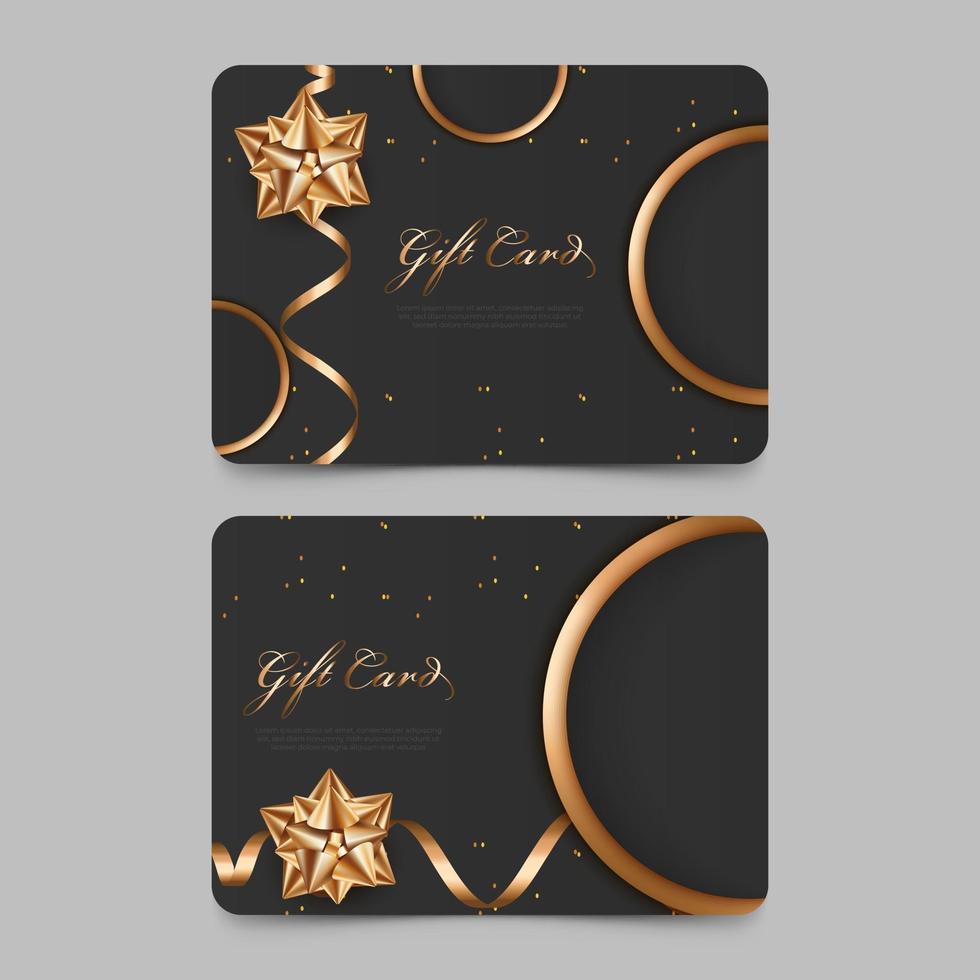 elegante diseño de vale de regalo con estilo dorado. vector